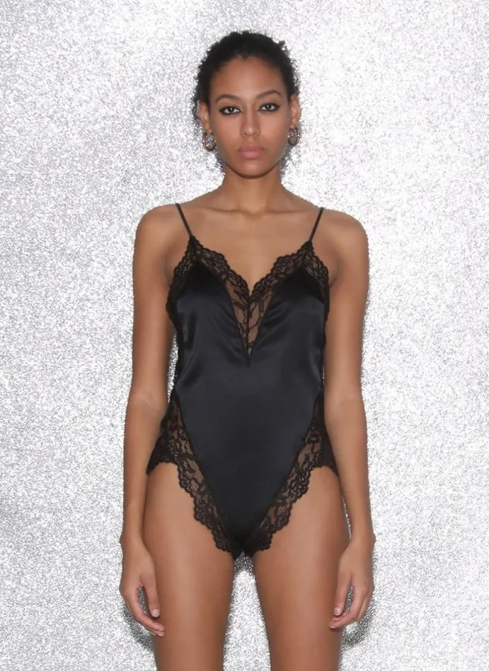 Fleur Du Mal Loungewear Women Venus Lace Teddy Black Fleur Du Mal Loungewear Women Venus Lace Teddy Black