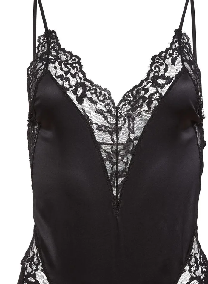 Fleur Du Mal Loungewear Women Venus Lace Teddy Black Fleur Du Mal Loungewear Women Venus Lace Teddy Black