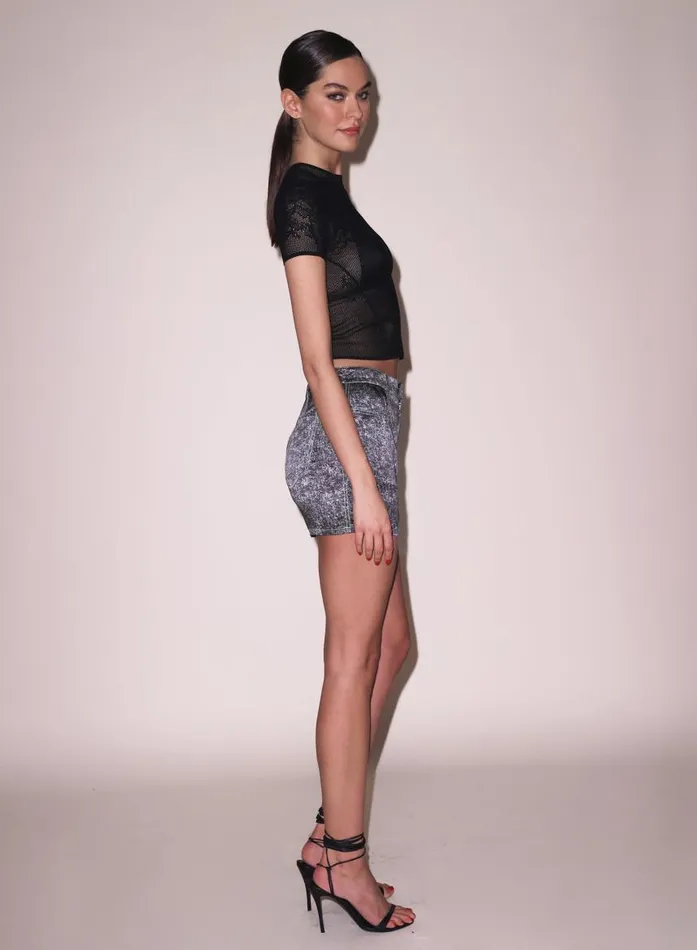 Fleur Du Mal TShirts and Short Sleeves Women Lace Pointelle Tee Black Fleur Du Mal TShirts and Short Sleeves Women Lace Pointelle Tee Black
