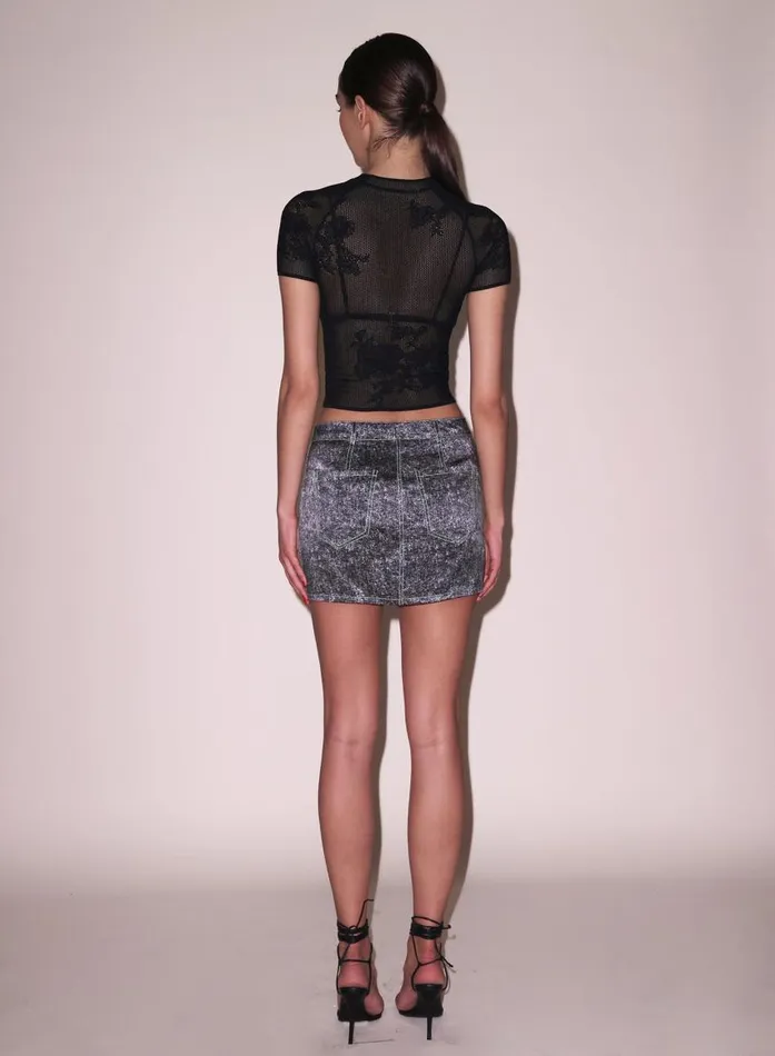 Fleur Du Mal TShirts and Short Sleeves Women Lace Pointelle Tee Black Fleur Du Mal TShirts and Short Sleeves Women Lace Pointelle Tee Black
