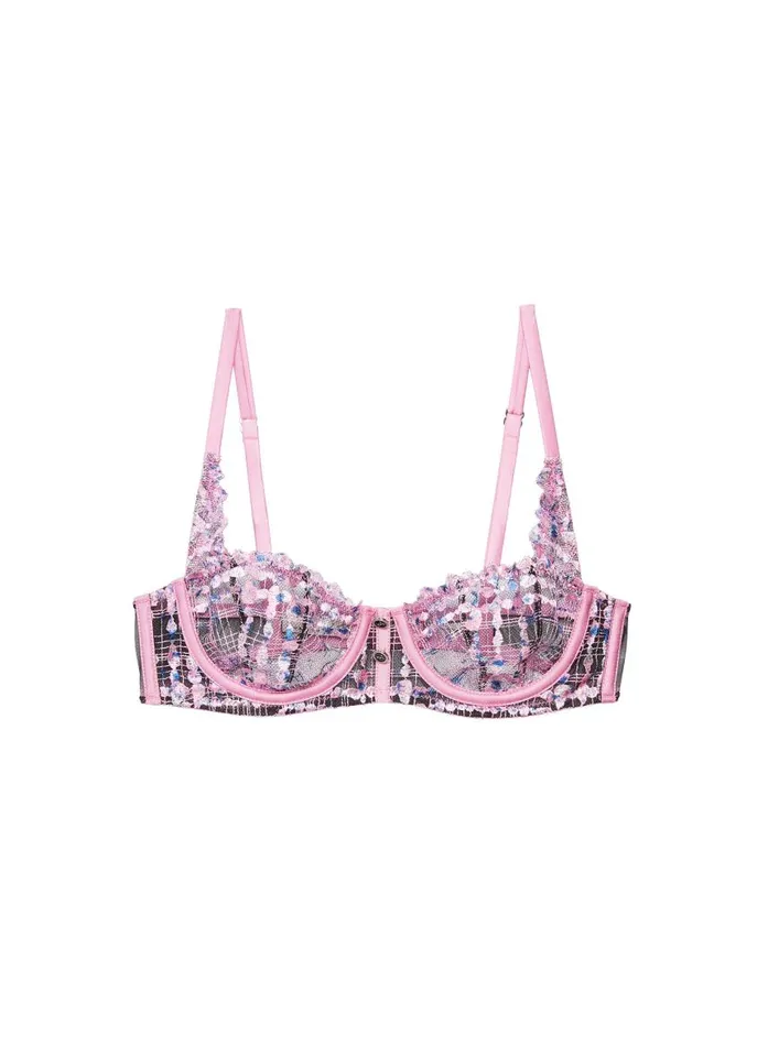 Fleur Du Mal Underwire Bras Women Gabrielle Embroidery Balconette Bra Bisou Pink Fleur Du Mal Underwire Bras Women Gabrielle Embroidery Balconette Bra Bisou Pink