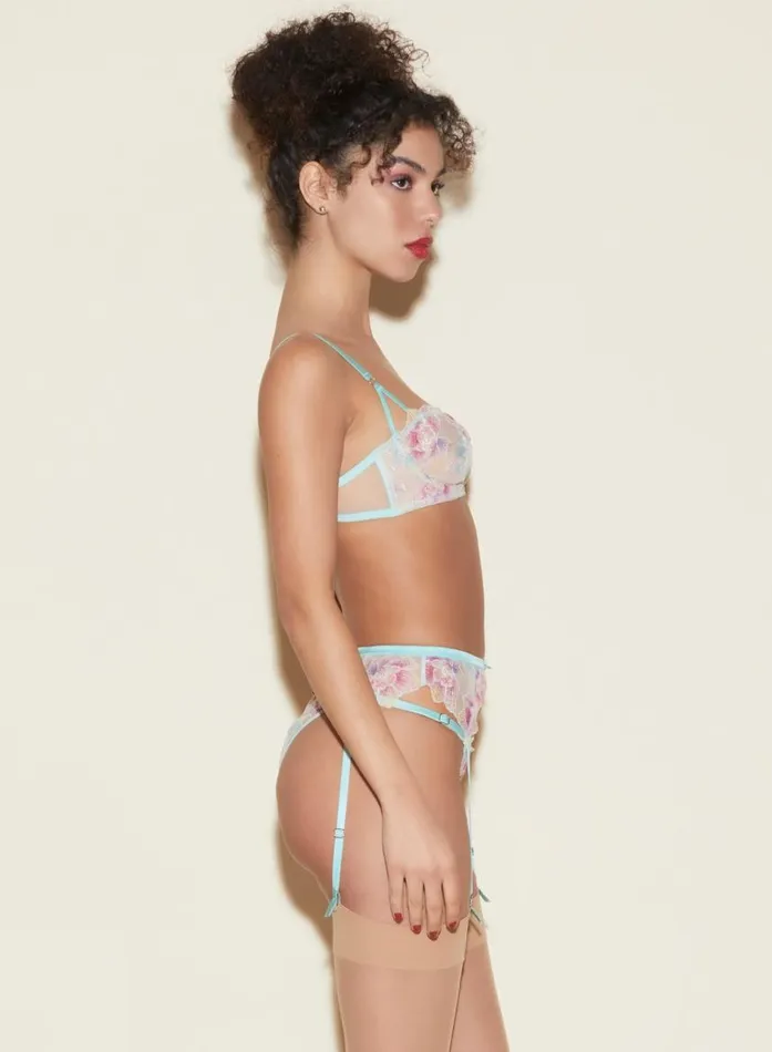 Fleur Du Mal Underwire Bras Women Pixie Embroidery Balconette Bra Fresh Mint Fleur Du Mal Underwire Bras Women Pixie Embroidery Balconette Bra Fresh Mint