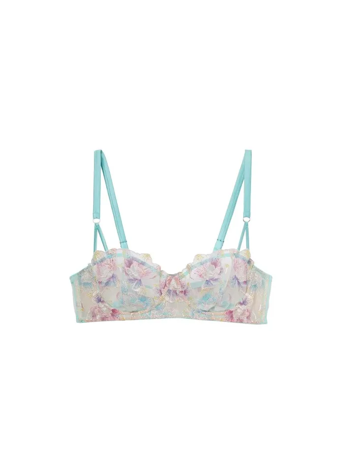 Fleur Du Mal Underwire Bras Women Pixie Embroidery Balconette Bra Fresh Mint Fleur Du Mal Underwire Bras Women Pixie Embroidery Balconette Bra Fresh Mint