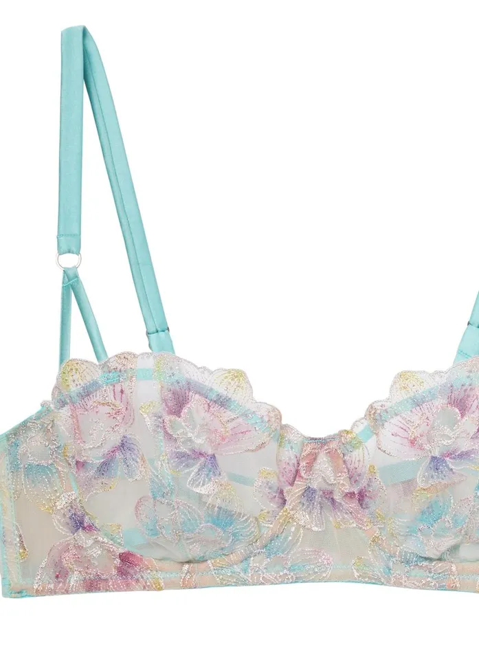 Fleur Du Mal Underwire Bras Women Pixie Embroidery Balconette Bra Fresh Mint Fleur Du Mal Underwire Bras Women Pixie Embroidery Balconette Bra Fresh Mint