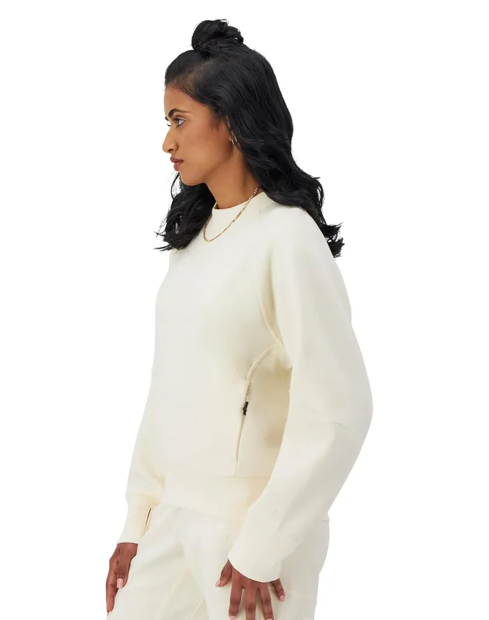 Flex Crewneck Sweater Debossed C Logo Natural Women Champion Hoodies and Sweatshirts