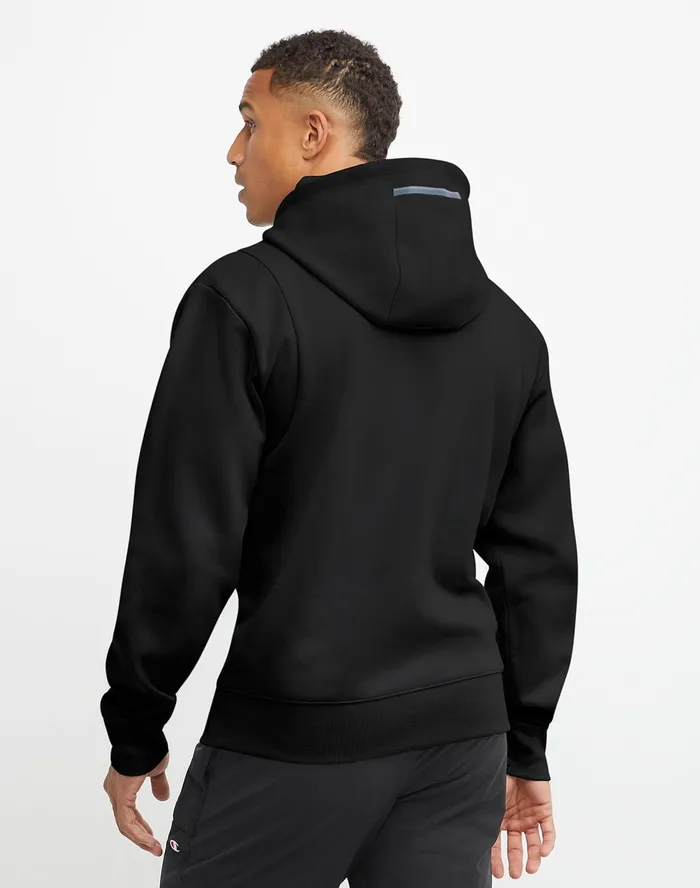 Flex Hoodie Script Logo Black Men Champion Hoodies and Sweatshirts