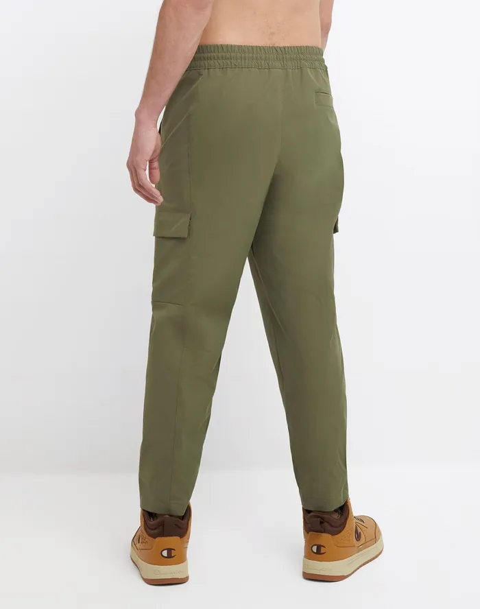 Flex Woven Stretch Pants Rubber Champion Logo 275034 Cargo Olive Men Champion Pants and Joggers