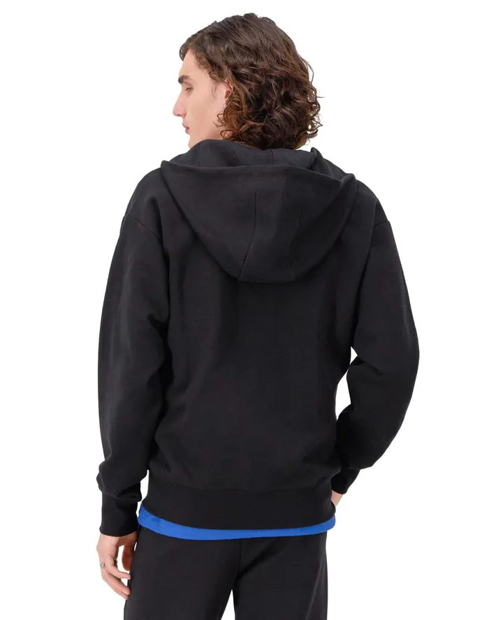 Flex ZipFront Hoodie Script Logo Black Men Champion Jackets