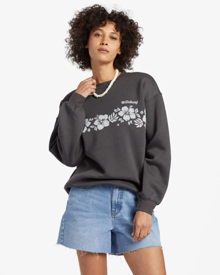 Forget Me Not Sweatshirt Off Black Women Billabong Sweatshirts and Fleece