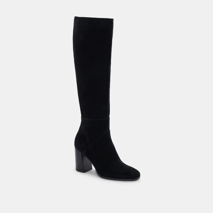Fynn Boots Black Suede Women Dolce Vita Boots and Booties