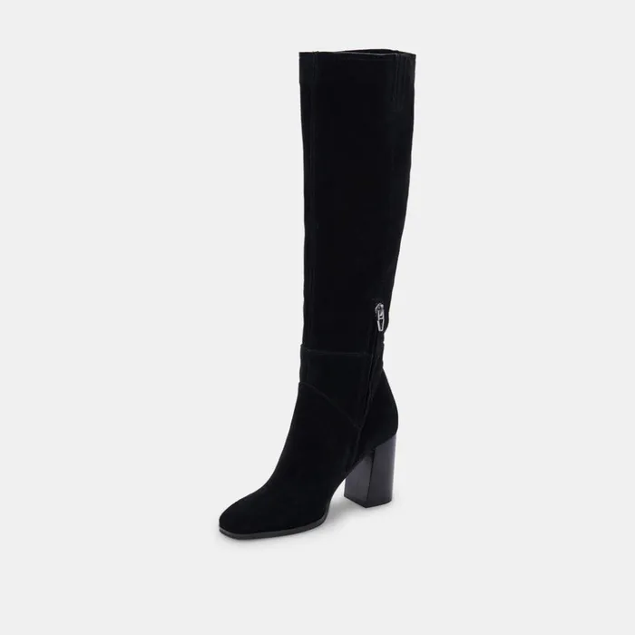 Fynn Boots Black Suede Women Dolce Vita Boots and Booties