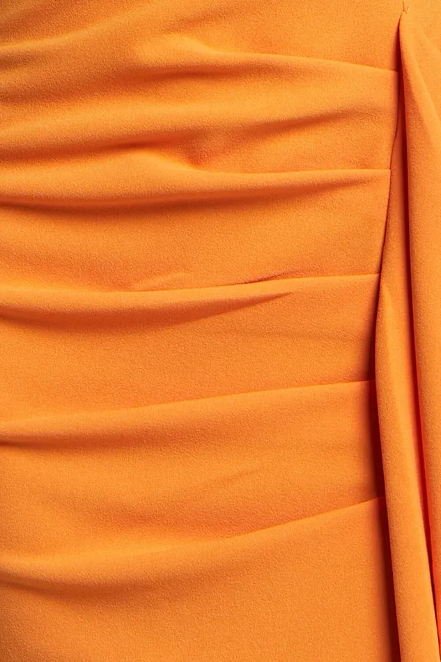 Ghamie Midi Dress 8211 Strapless Ruffle Dress In Orange Women Showpo Dresses