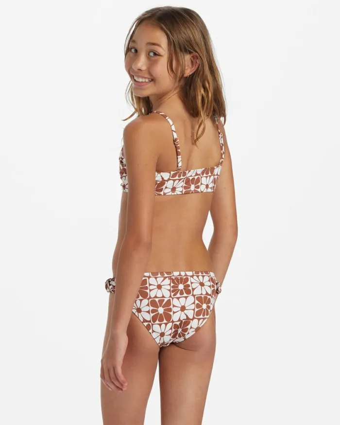 Girl039s A Flower For You Trilet Set Bikini Set Golden Brown Kids Billabong Girls039 Swimwear