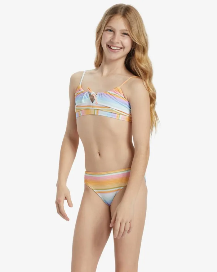 Girl039s Blissed Out Coco Bralette Set Bikini Set Multi Kids Billabong Girls039 Swimwear