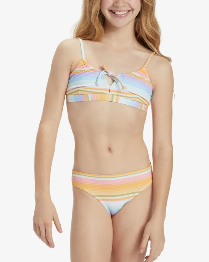 Girl039s Blissed Out Coco Bralette Set Bikini Set Multi Kids Billabong Girls039 Swimwear