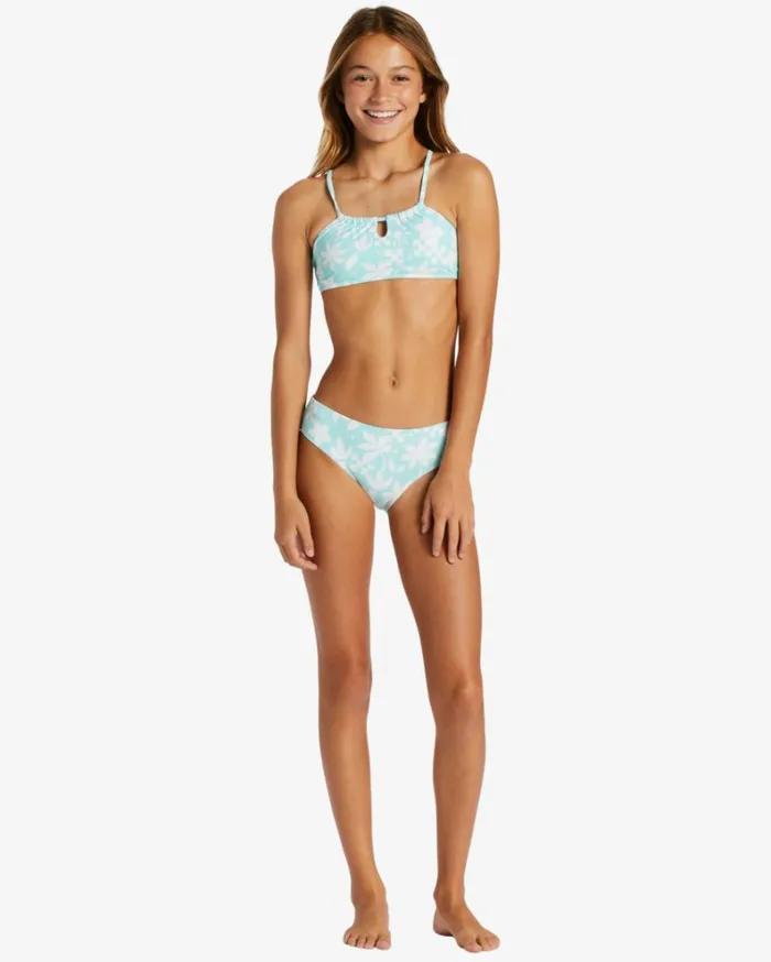 Girl039s Catch A Wave Two Piece Trilet Bikini Set Mint Chip Kids Billabong Girls039 Swimwear
