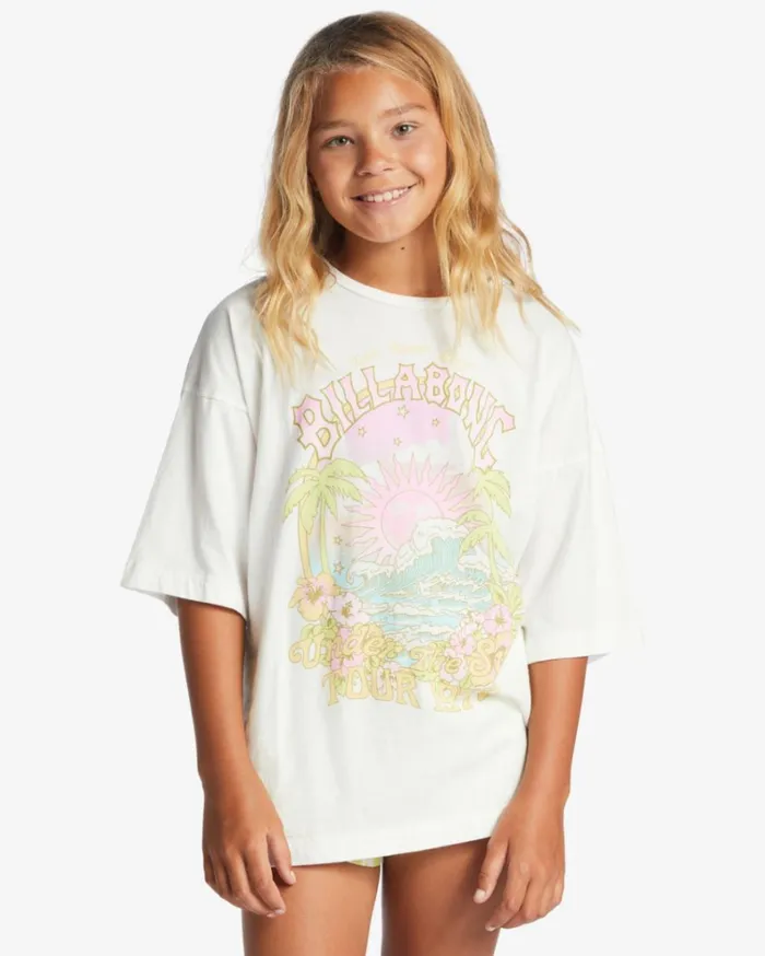 Girl039s Under The Sun Oversized TShirt Salt Crystal Kids Billabong Girls039 Tops and Tees