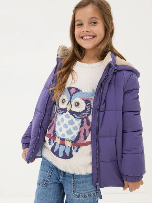 Girls Fatface Coats and Jackets Everly Purple Padded Jacket