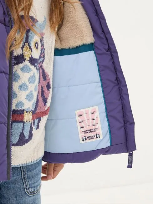 Girls Fatface Coats and Jackets Everly Purple Padded Jacket