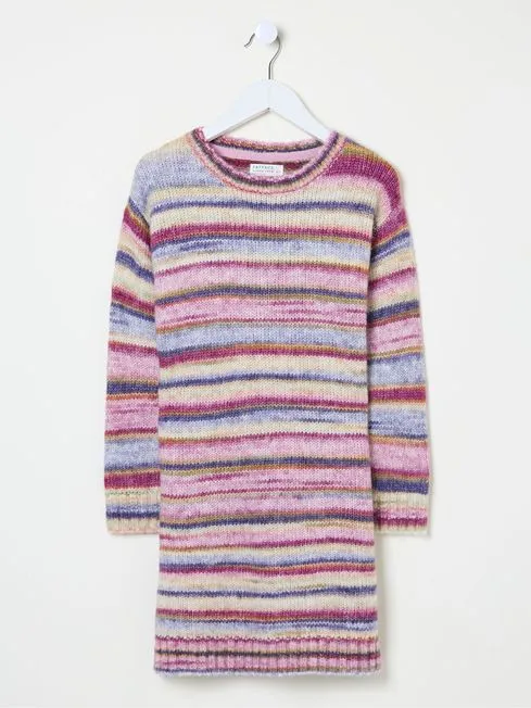 Girls Fatface Dresses Cream Stripe Jumper Dress