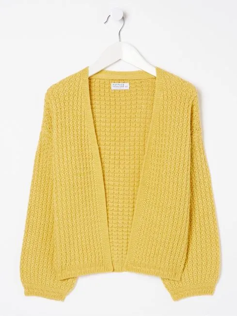 Girls Fatface Sweaters and Cardigans Anna Yellow Cardigan Girls Fatface Sweaters and Cardigans Anna Yellow Cardigan