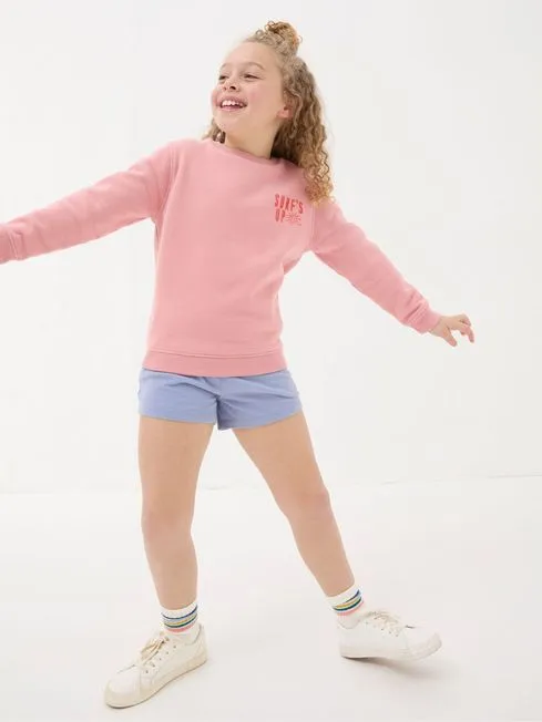 Girls Fatface Sweatshirts and Hoodies Pink Surf Crew Sweatshirt