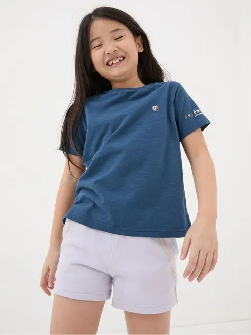 Girls Fatface Tops and TShirts Blue Dinosaur Graphic TShirt