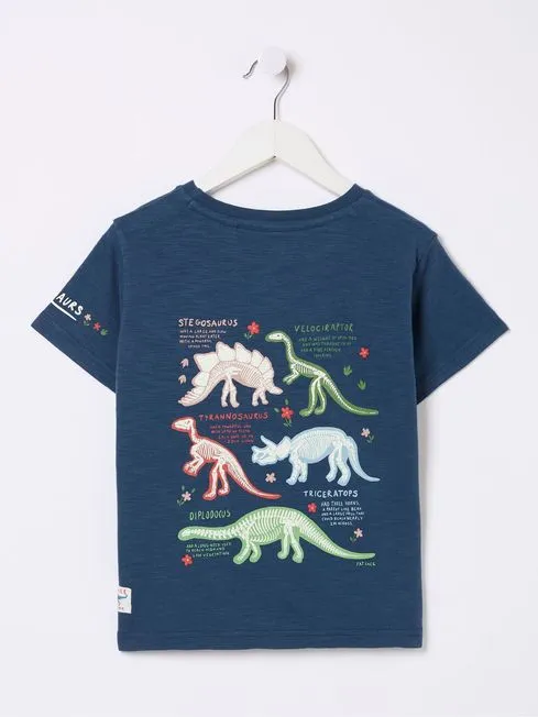 Girls Fatface Tops and TShirts Blue Dinosaur Graphic TShirt Girls Fatface Tops and TShirts Blue Dinosaur Graphic TShirt