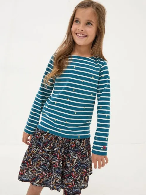Girls Fatface Tops and TShirts Blue Star Breton TShirt