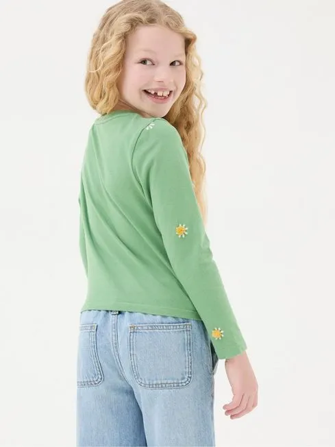 Girls Fatface Tops and TShirts Green Flower Knot TShirt Girls Fatface Tops and TShirts Green Flower Knot TShirt