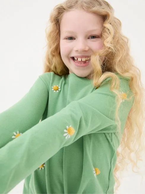 Girls Fatface Tops and TShirts Green Flower Knot TShirt Girls Fatface Tops and TShirts Green Flower Knot TShirt