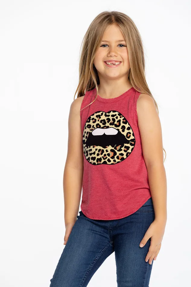 Girls Leopard Lips Tops Chaser Brand