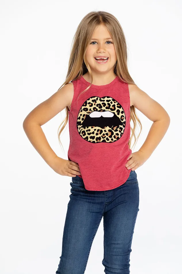 Girls Leopard Lips Tops Chaser Brand Girls Leopard Lips Tops Chaser Brand