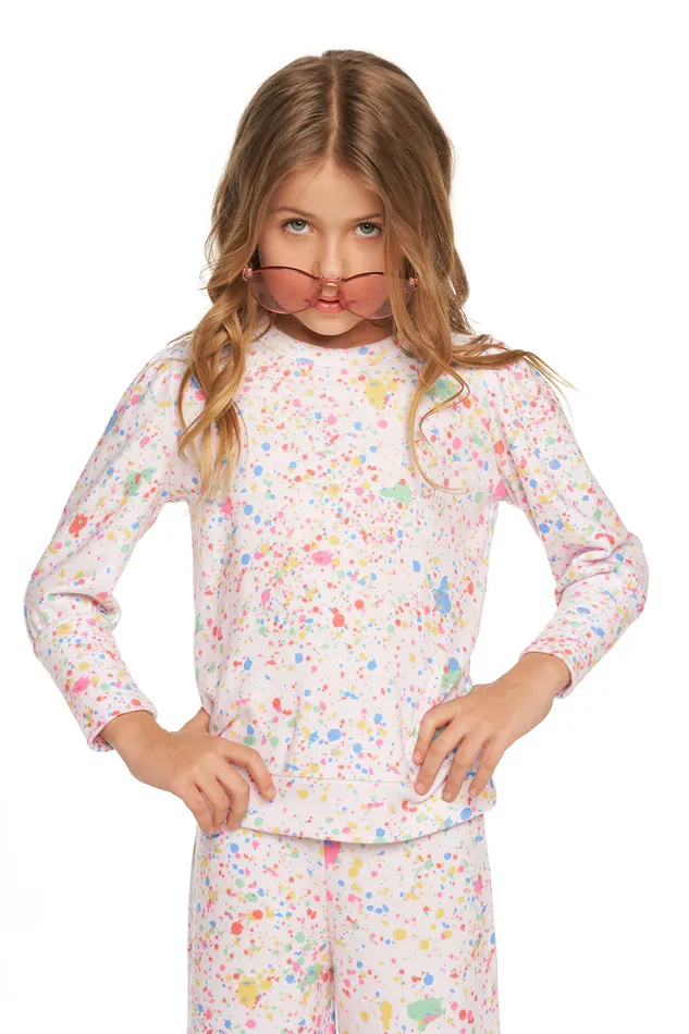 Girls Rpet Bliss Knit Puff Sleeve Pullover Tops Chaser Brand