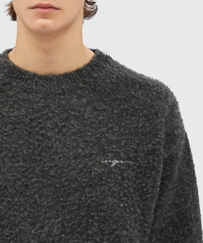 Gray Wool Sweater Men MSGM Knitwear