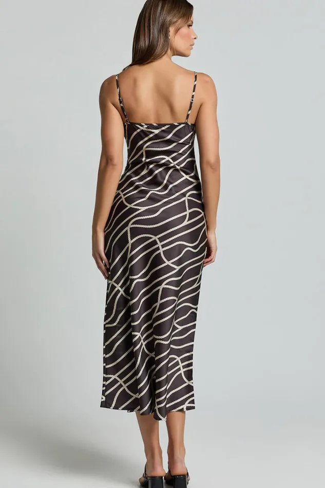 Hailey Midi Dress 8211 Sleeveless Scoop Slip Dress In Rope Print Women Showpo Dresses
