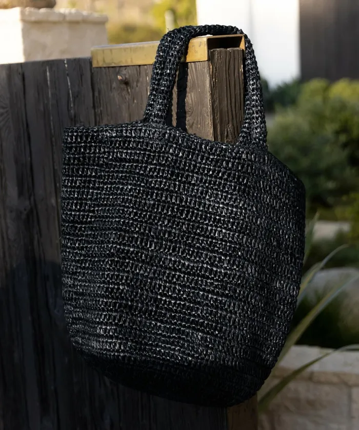 Handbags and Clutches Women Jenni Kayne Woven Raffia Tote Black