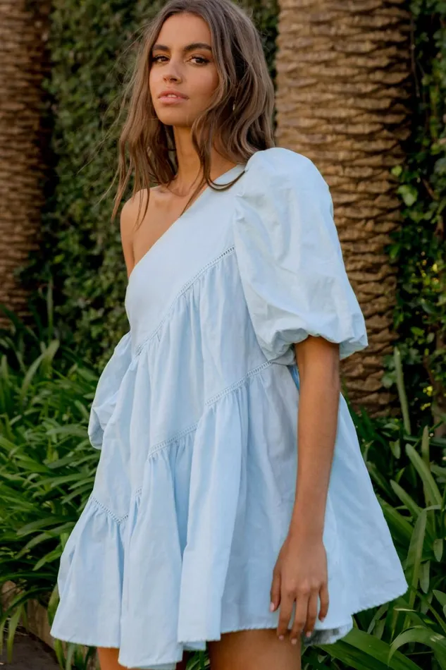 Harleen Mini Dress 8211 Linen Look Asymmetrical Trim Puff Sleeve Dress In Light Blue Women Showpo Curve Clothes Harleen Mini Dress 8211 Linen Look Asymmetrical Trim Puff Sleeve Dress In Light Blue Women Showpo Curve Clothes