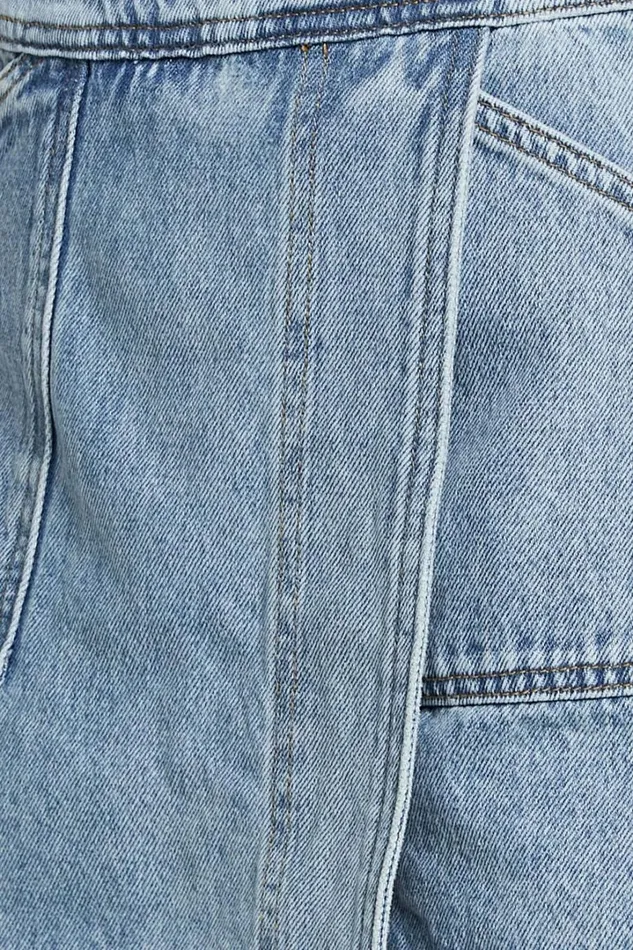 Harleigh Skort 8211 Pocket Detail Wrap Denim Skort In Light Blue Wash Women Showpo Denim