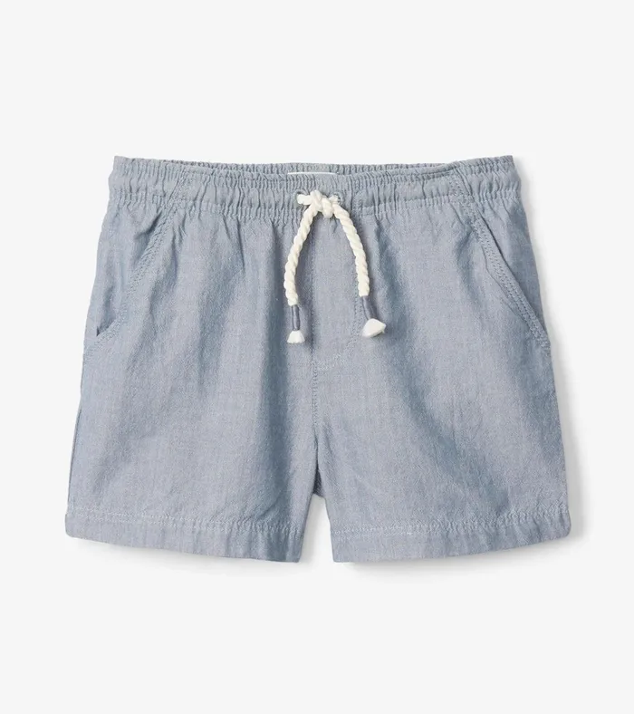 Hatley Baby and Toddler Boys Chambray Pull On Shorts Baby and Toddler Bottoms