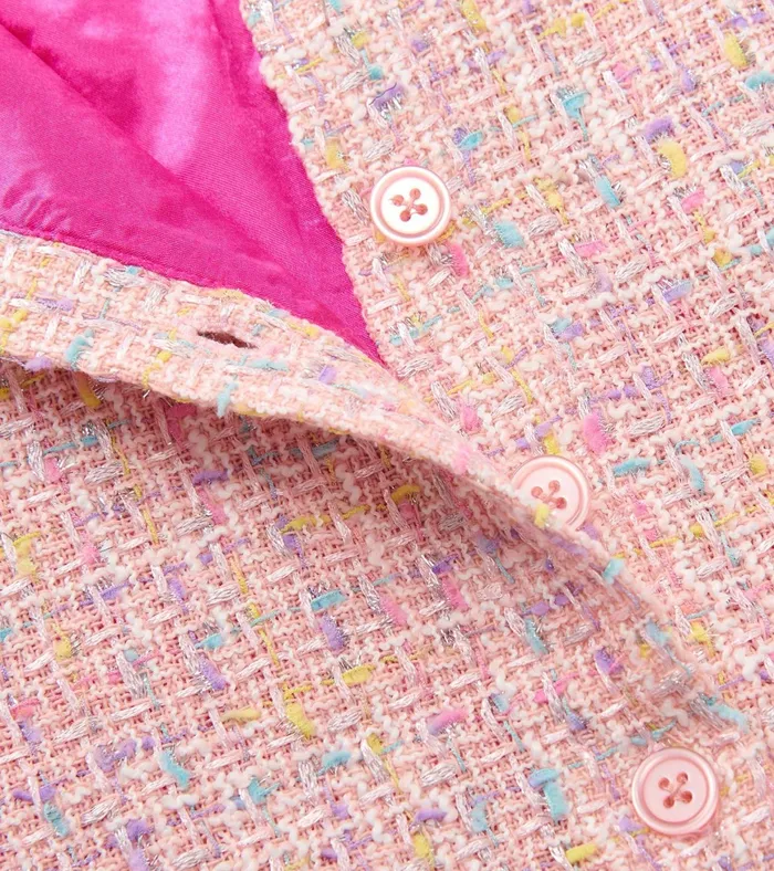 Hatley Baby and Toddler Girls Aurora Pink Tweed Faux Fur Trim Dress Baby and Toddler Dresses