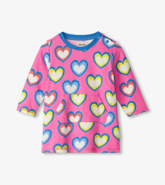 Hatley Baby and Toddler Girls Big Groovy Heart Terry Dress Baby and Toddler Dresses