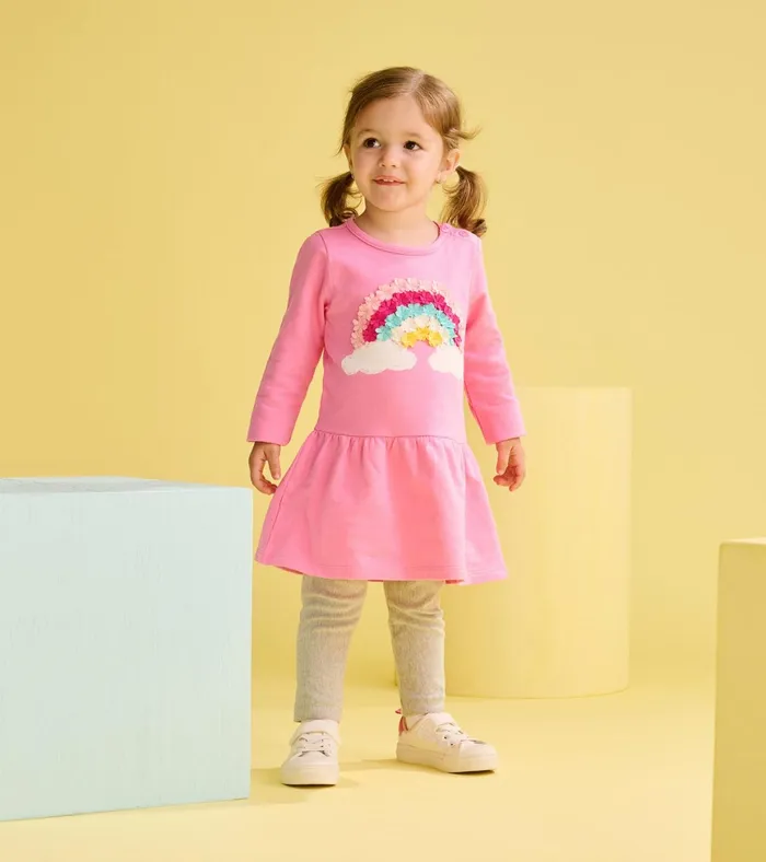 Hatley Baby and Toddler Girls Rainbow Cloud Flounce Skirt Dress Baby and Toddler Dresses