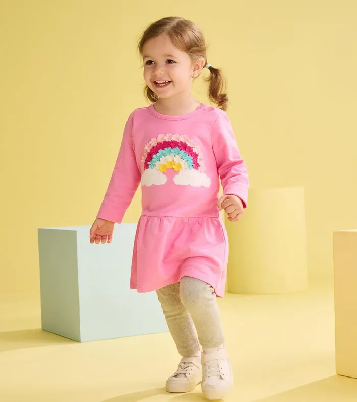 Hatley Baby and Toddler Girls Rainbow Cloud Flounce Skirt Dress Baby and Toddler Dresses