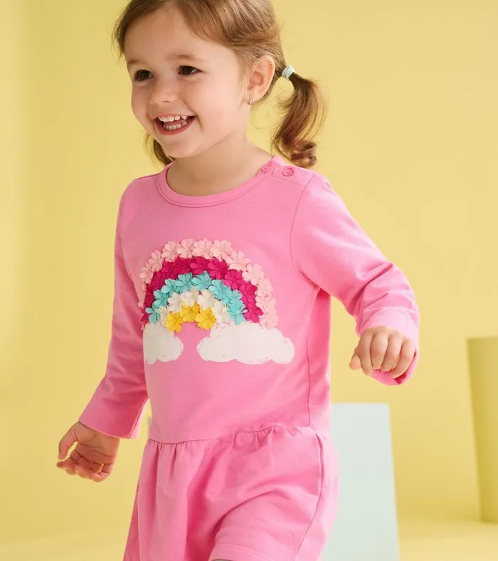Hatley Baby and Toddler Girls Rainbow Cloud Flounce Skirt Dress Baby and Toddler Dresses
