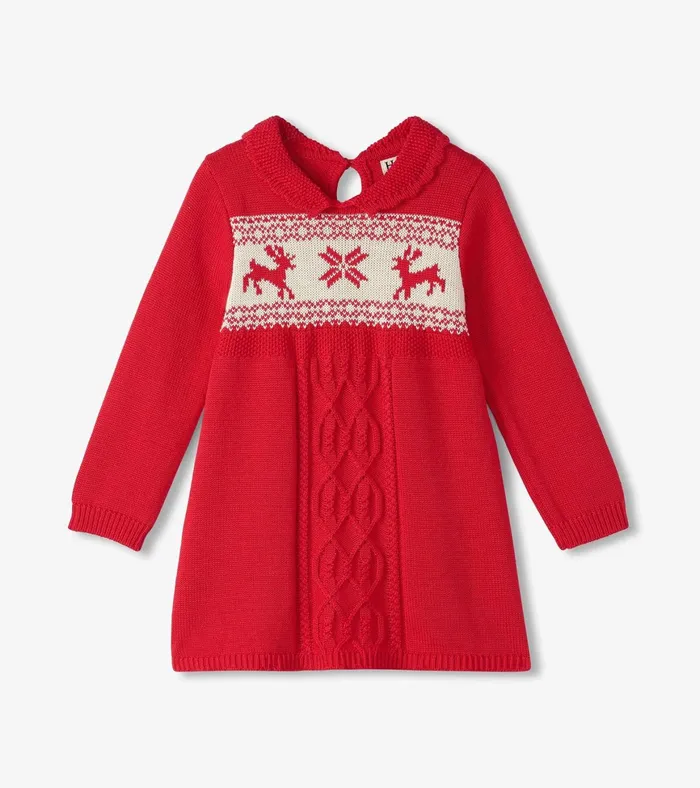 Hatley Baby and Toddler Holiday Cable Knit Sweater Dress Baby and Toddler Dresses