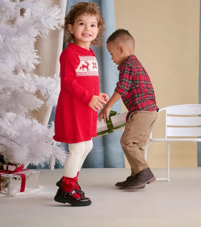 Hatley Baby and Toddler Holiday Cable Knit Sweater Dress Baby and Toddler Dresses