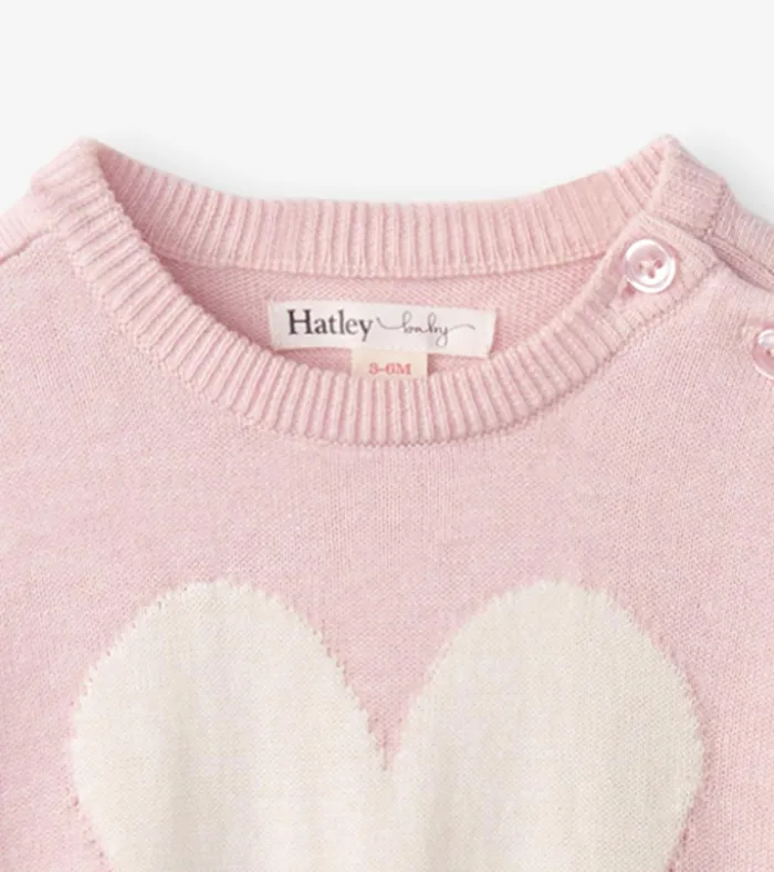 Hatley Baby Big Heart Sweater Onesie Baby and Toddler Sweaters