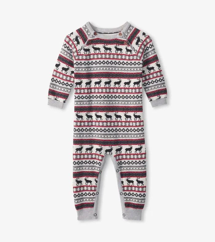 Hatley Baby Stag Fairisle Sweater Onesie Baby and Toddler Sweaters