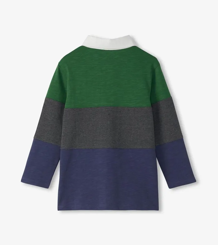 Hatley Boys Preppy Panelled Long Sleeve Polo Shirt Boys Tops